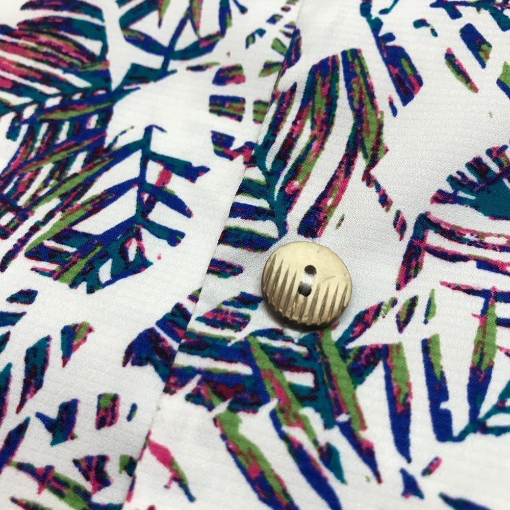 Coolibar Button Up Shirt Mens Size S Palm Leaf Tropical UPF 50 Sun Protection - Picture 9 of 12
